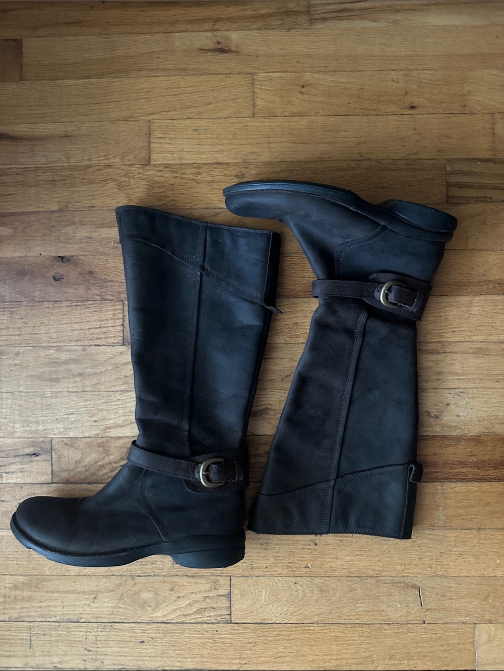 Size 8 Merrell Brown Leather Tall Combat/Moto Boots